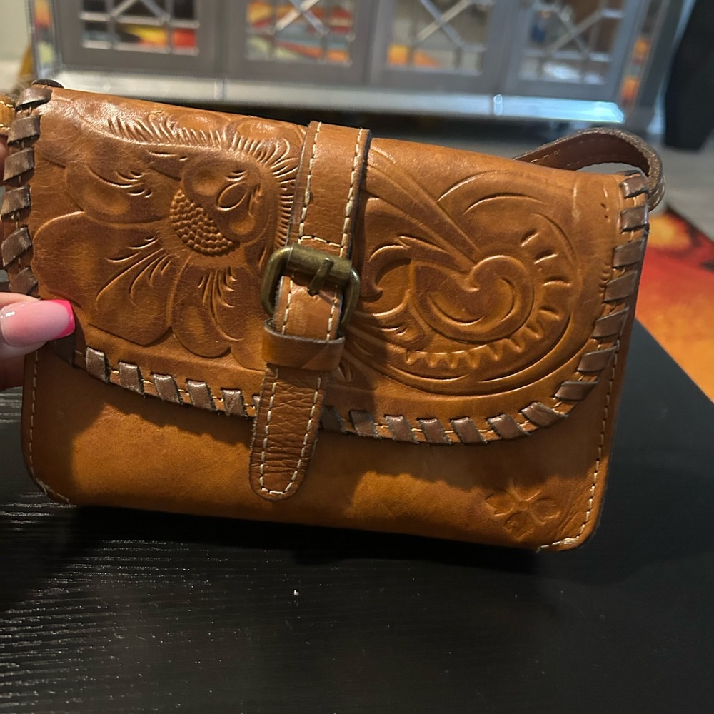 Patricia Nash Brown Leather Embossed Bag